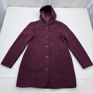 L.L. Bean Women's Plum Hooded Trench Coat Size M